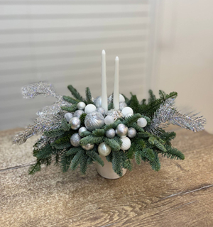 новогодние композиции на стол со свечами