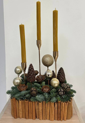 новогодние композиции на стол со свечами